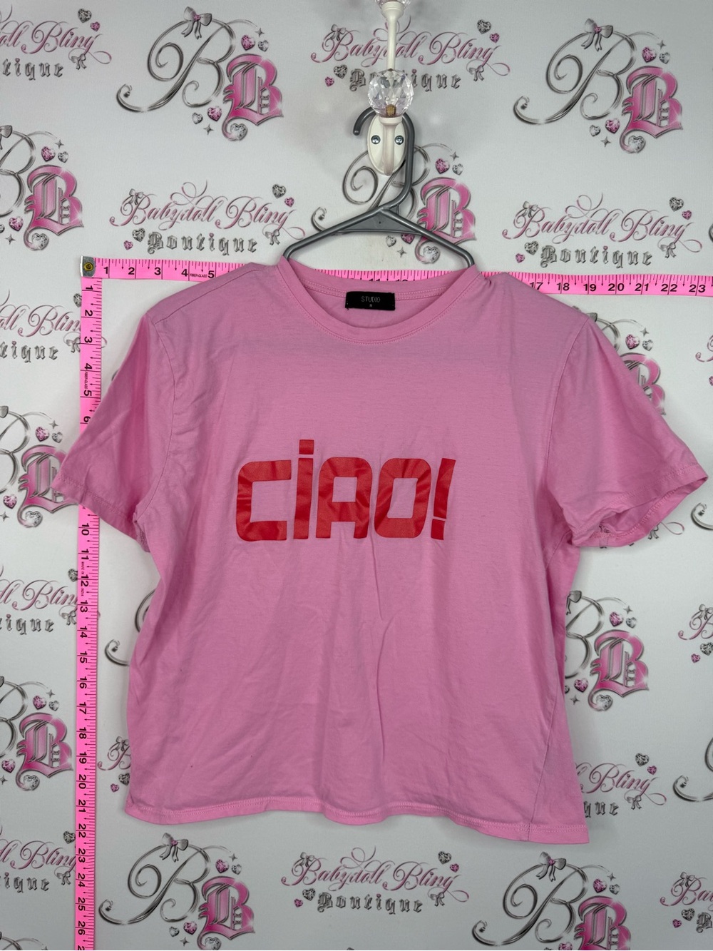 Studio M Pink Tee with Red CIAO! Graphic